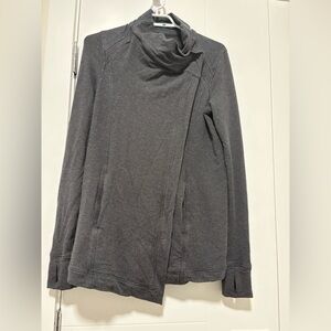 lululemon athletica Dark Gray Asymmetrical Cowl Neck Sweater